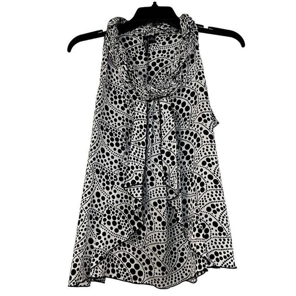 Milano Crape Halter Neck Polka Dot Blouse Tank Top Medium - Picture 1 of 9